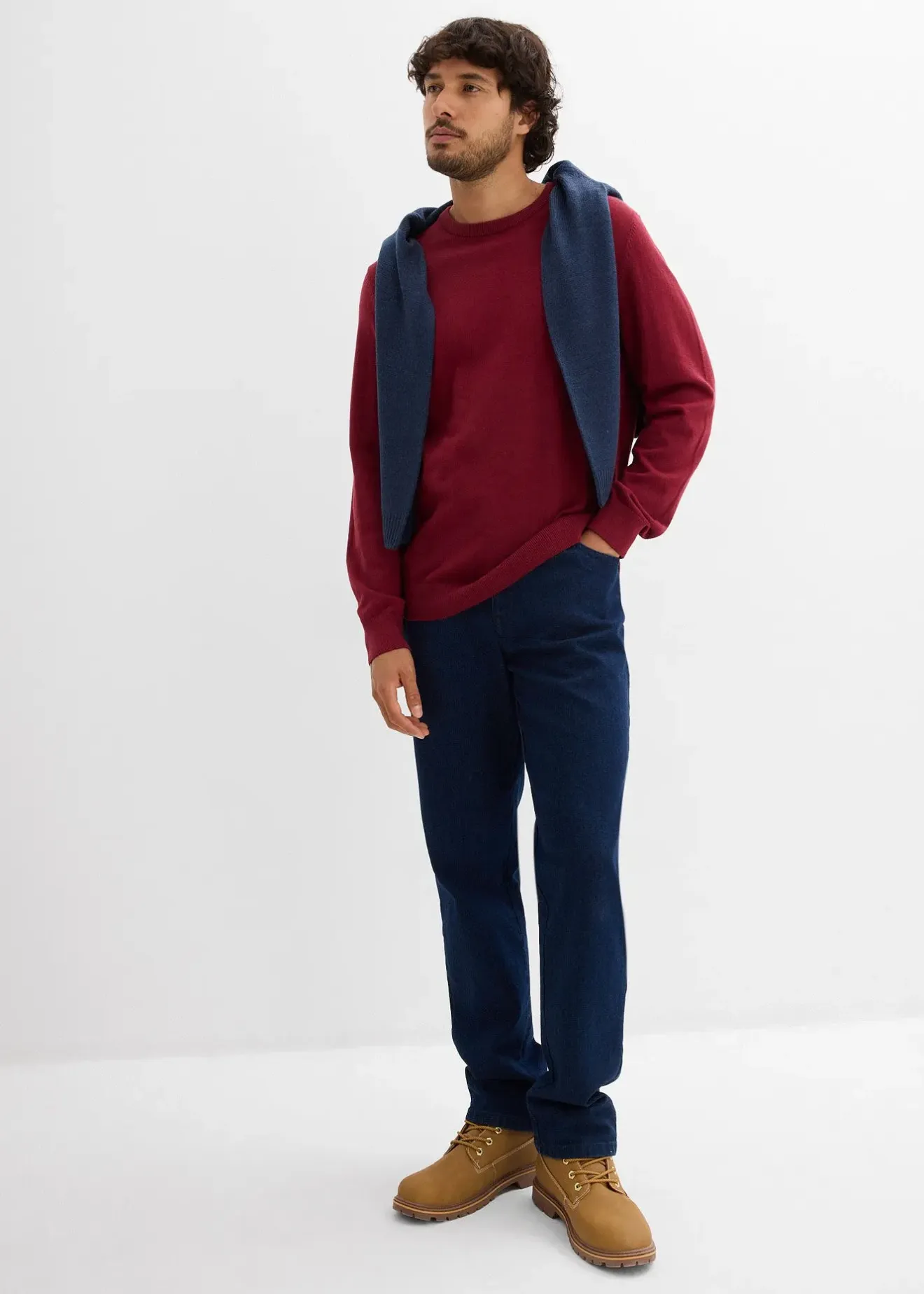 Homme bonprix Pulls & Gilets|Pull doux en fine maille de coton majoritaire