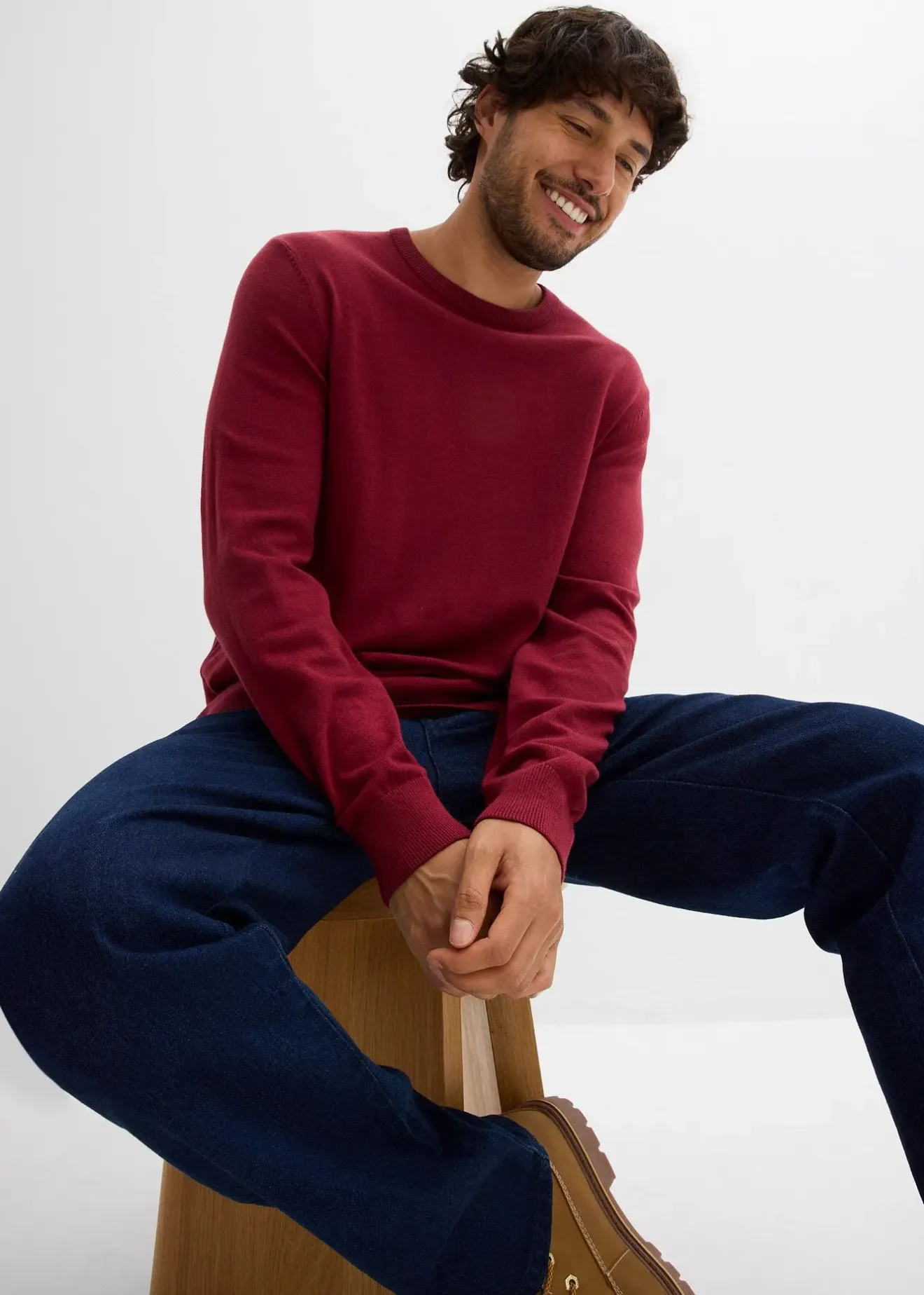 Homme bonprix Pulls & Gilets|Pull doux en fine maille de coton majoritaire