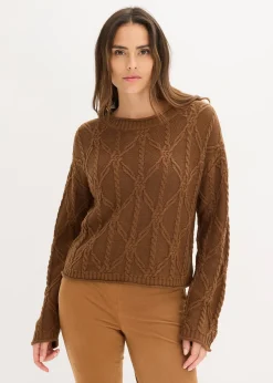 bonprix Pull en coton mélangé|Femme Maille|Pulls & Gilets