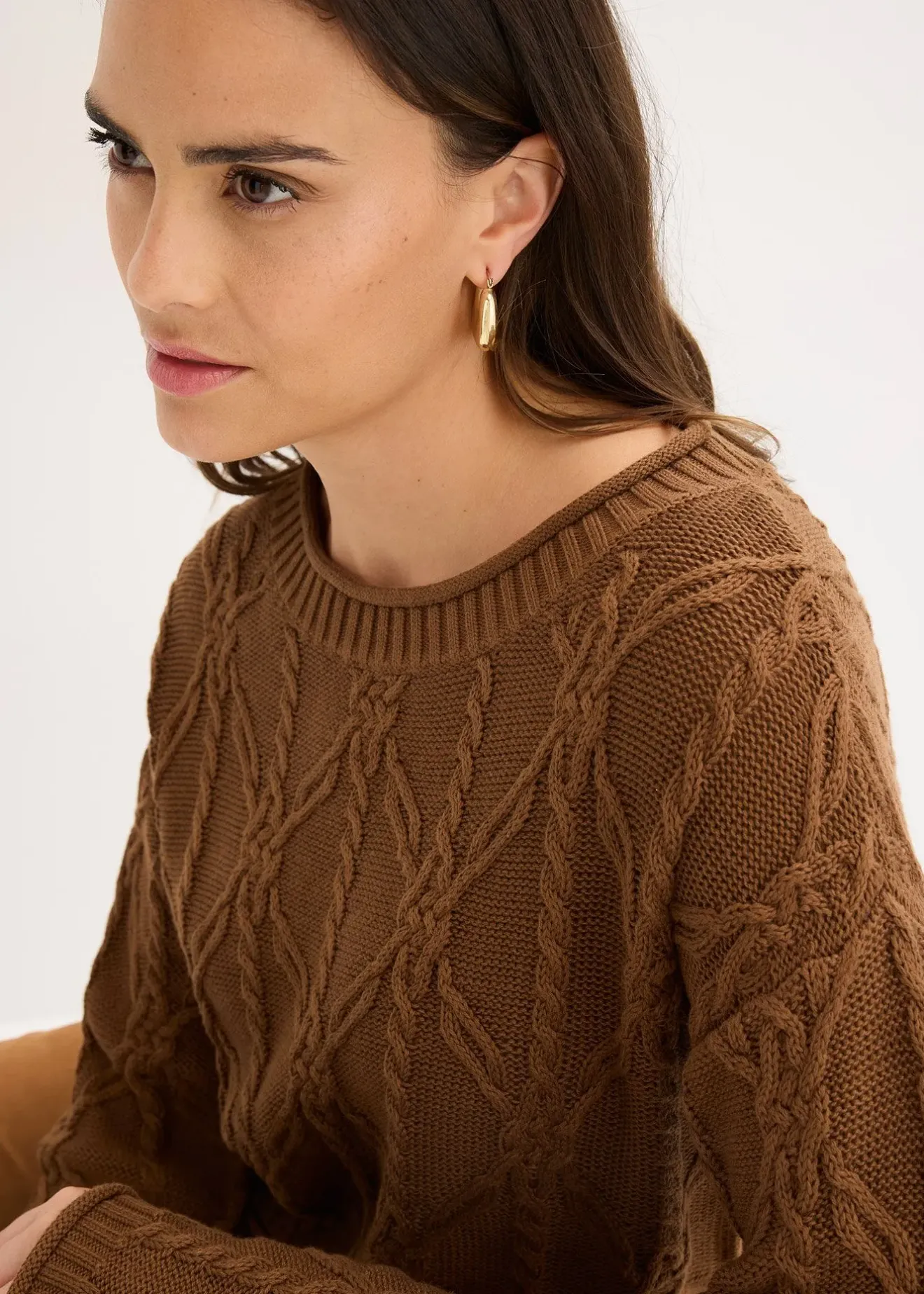 bonprix Pull en coton mélangé|Femme Maille|Pulls & Gilets