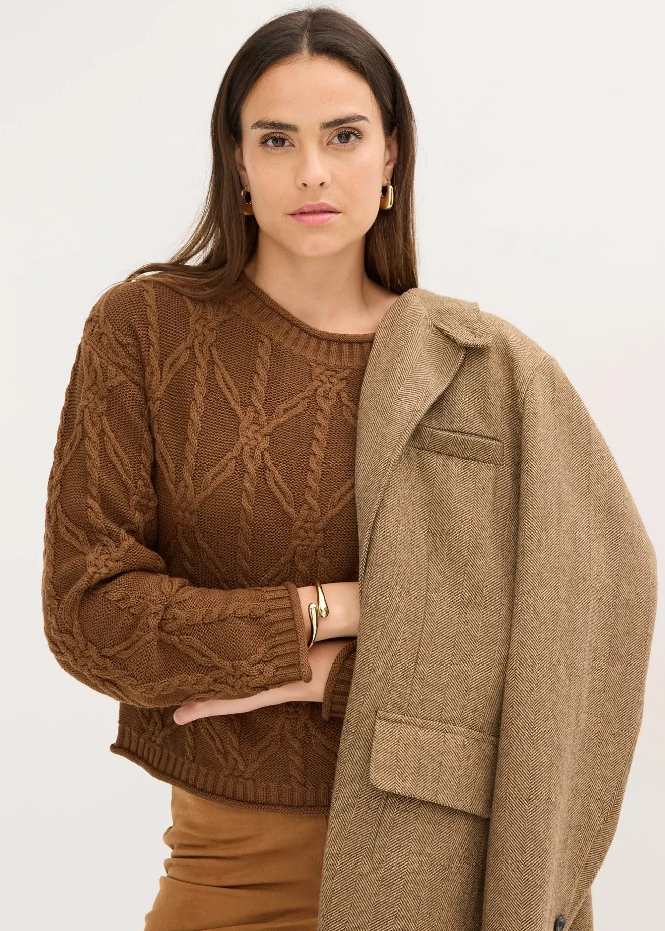 bonprix Pull en coton mélangé|Femme Maille|Pulls & Gilets