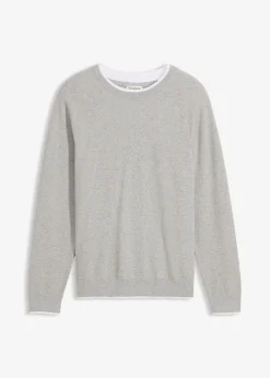 bonprix Pull en fine maille à col double|Homme Pulls & Gilets