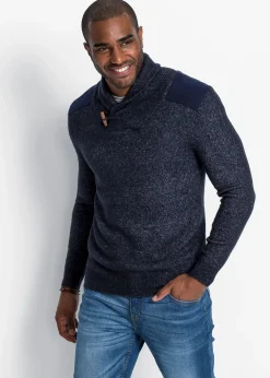 bonprix Pull en fine maille à col châle|Homme Pulls & Gilets