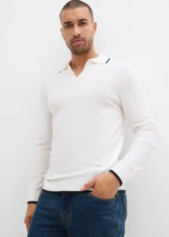 Homme bonprix Pulls & Gilets|Pull en fine maille à détails contrastants