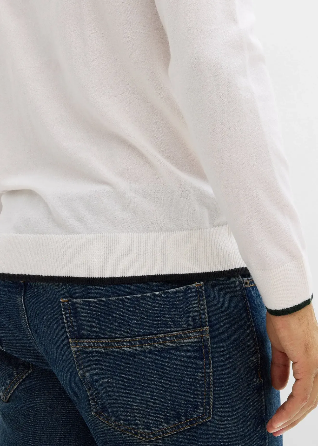 Homme bonprix Pulls & Gilets|Pull en fine maille à détails contrastants