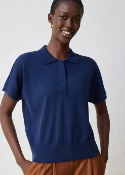 Femme bonprix Maille|Premium|Pull en fine maille avec col polo