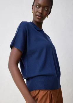 Femme bonprix Maille|Premium|Pull en fine maille avec col polo