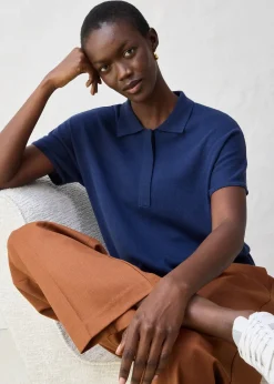 Femme bonprix Maille|Premium|Pull en fine maille avec col polo