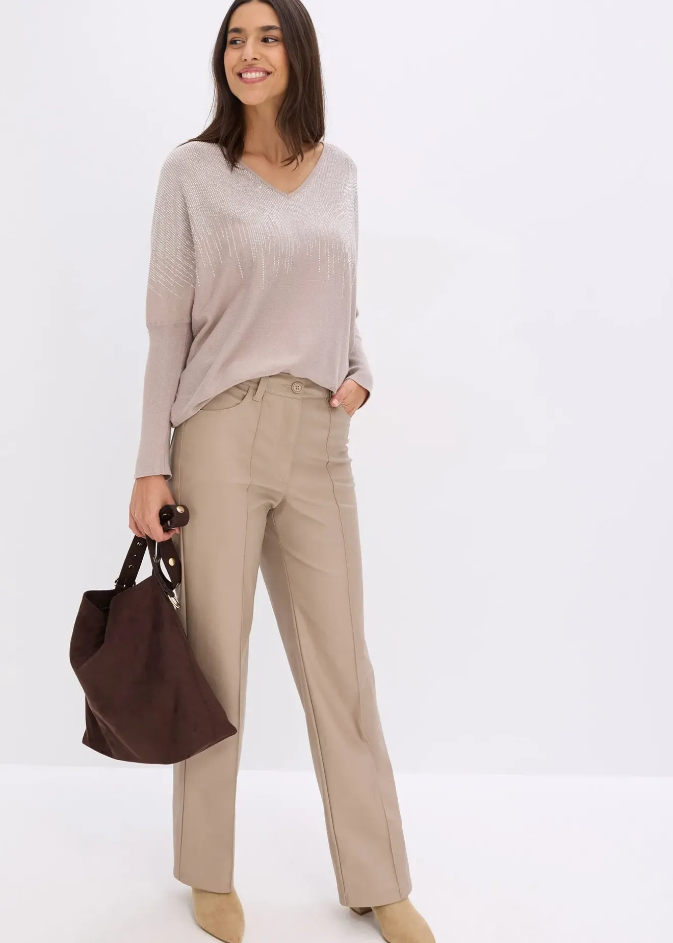 bonprix Pull en fine maille avec strass|Femme Maille|Pulls & Gilets