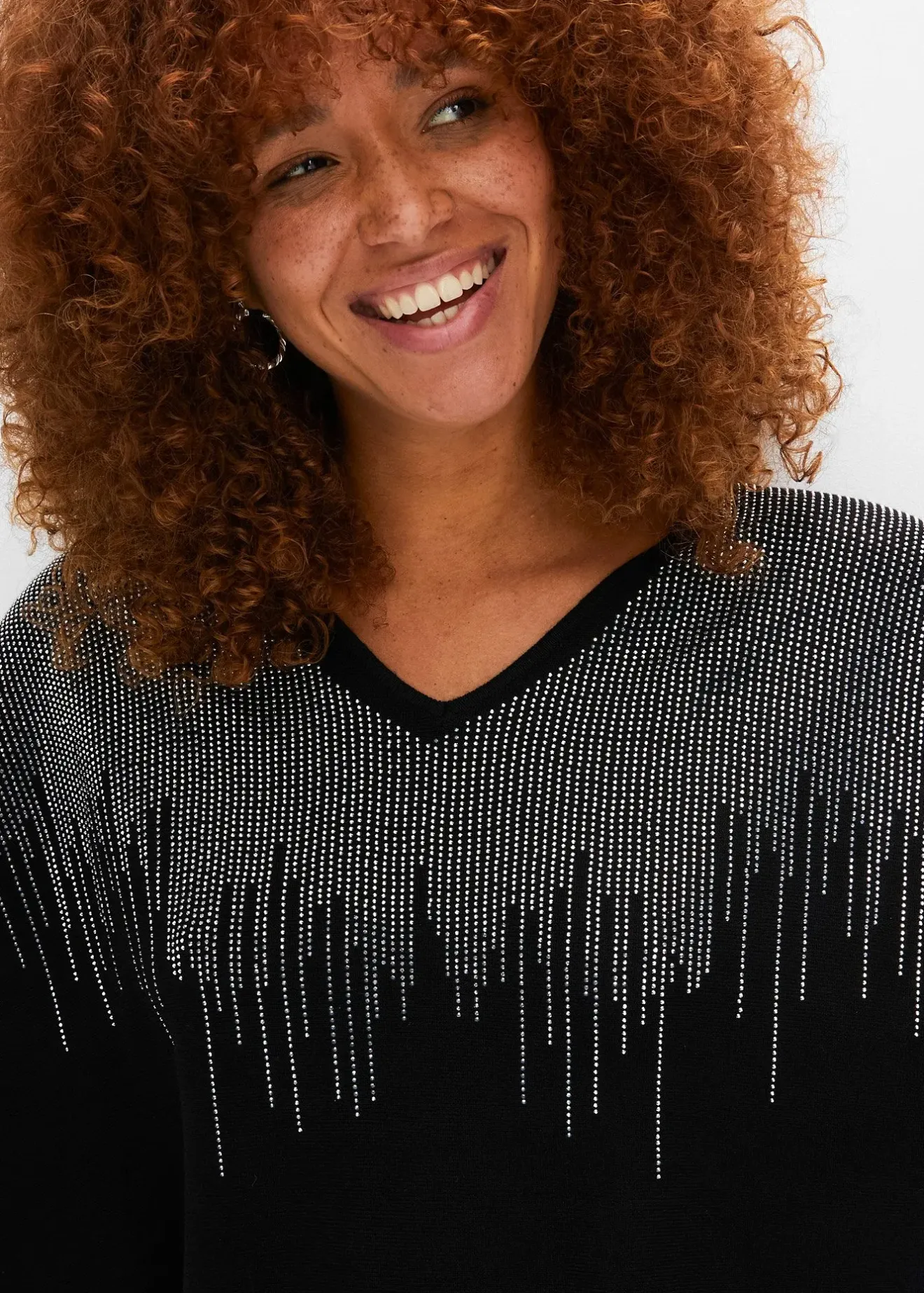 Femme bonprix Maille|Pulls & Gilets|Pull en fine maille avec strass