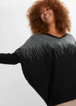 Femme bonprix Maille|Pulls & Gilets|Pull en fine maille avec strass