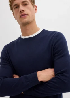 Homme bonprix Pulls & Gilets|Pull en fine maille avec laine mérinos