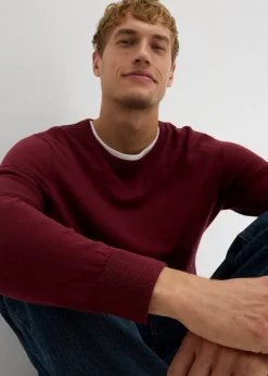 bonprix Pull en fine maille avec laine mérinos|Homme Pulls & Gilets