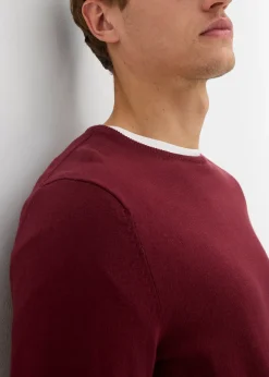 bonprix Pull en fine maille avec laine mérinos|Homme Pulls & Gilets