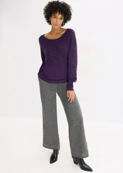 bonprix Pull en fine maille avec strass|Femme Maille|Pulls & Gilets