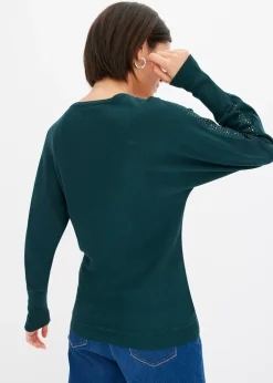 Femme bonprix Maille|Pulls & Gilets|Pull en fine maille avec strass