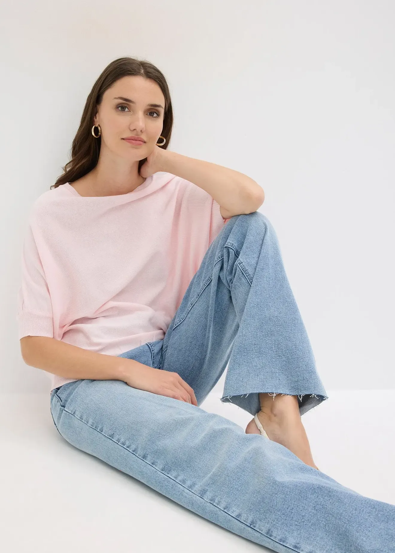 bonprix Pull en fine maille de coton mélangé|Femme Maille|Pulls & Gilets