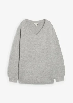 bonprix Pull en fine maille douce à manches ballon|Femme Maille|Basiques