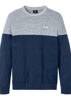 Homme bonprix Pulls & Gilets|Pull en fine maille effet color block