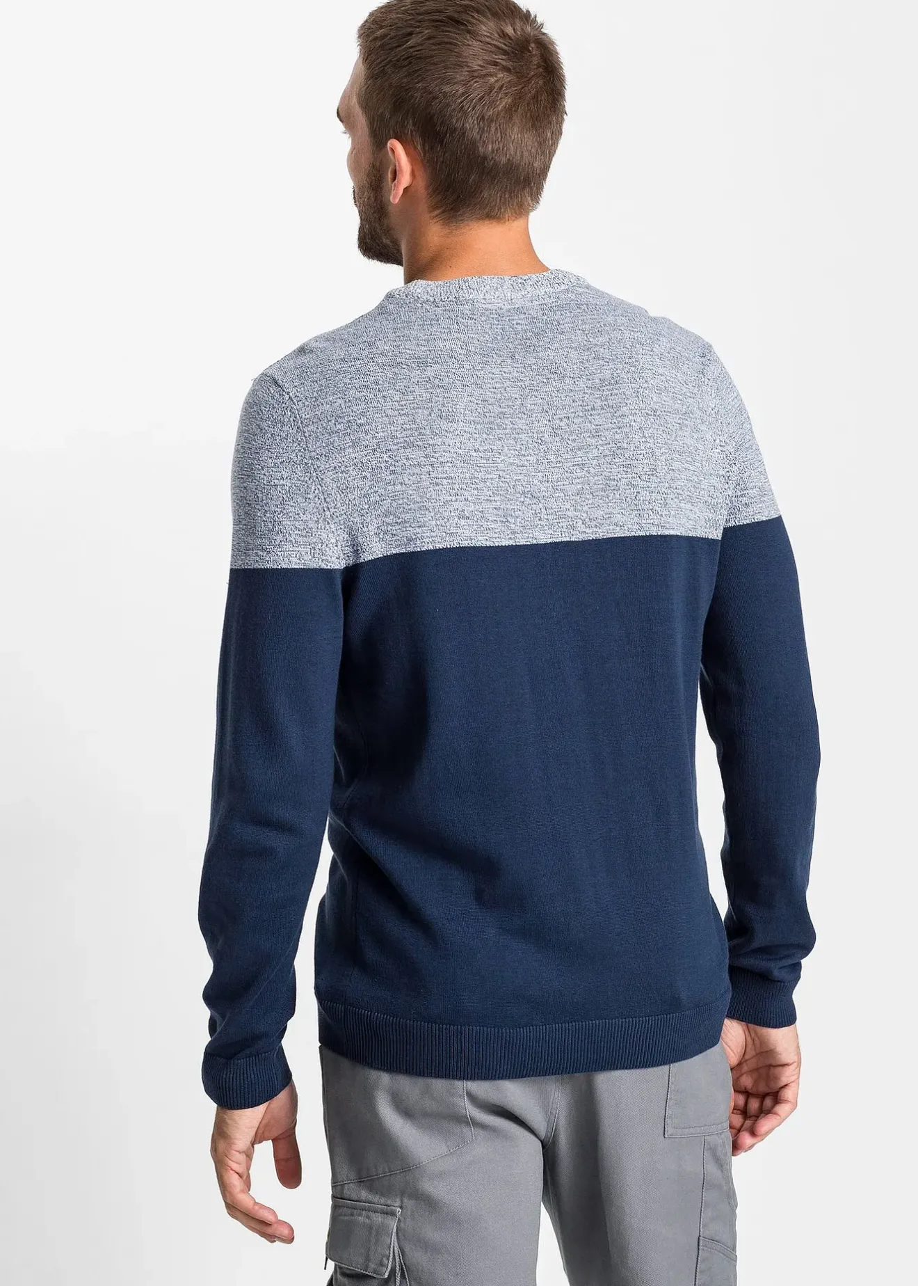 Homme bonprix Pulls & Gilets|Pull en fine maille effet color block