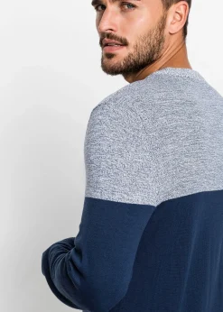 Homme bonprix Pulls & Gilets|Pull en fine maille effet color block