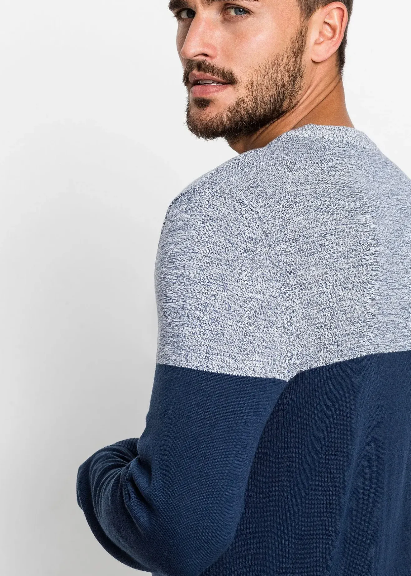 Homme bonprix Pulls & Gilets|Pull en fine maille effet color block