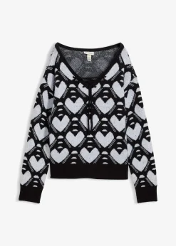 Femme bonprix Maille|Pulls & Gilets|Pull en fine maille jacquard