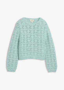 bonprix Pull en grosse maille à broderie ajourée|Enfant Vêtements Enfant|Filles 9-16 Ans·Pulls & Sweats