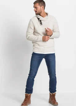 Homme bonprix Pulls & Gilets|Pull en grosse maille à col châle