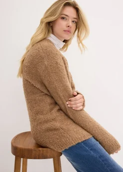 Femme bonprix Maille|Pulls & Gilets|Pull en grosse maille à col en V