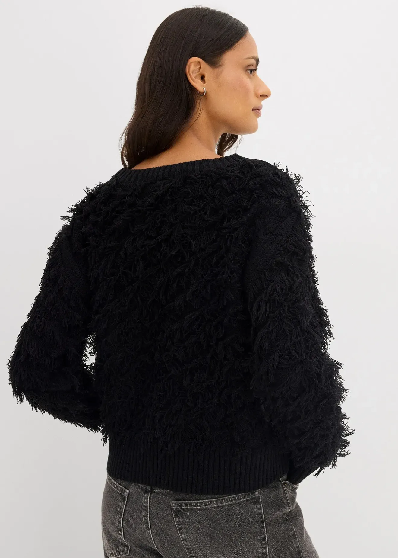 Femme bonprix Maille|Pulls & Gilets|Pull en grosse maille à franges