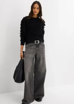 Femme bonprix Maille|Pulls & Gilets|Pull en grosse maille à franges