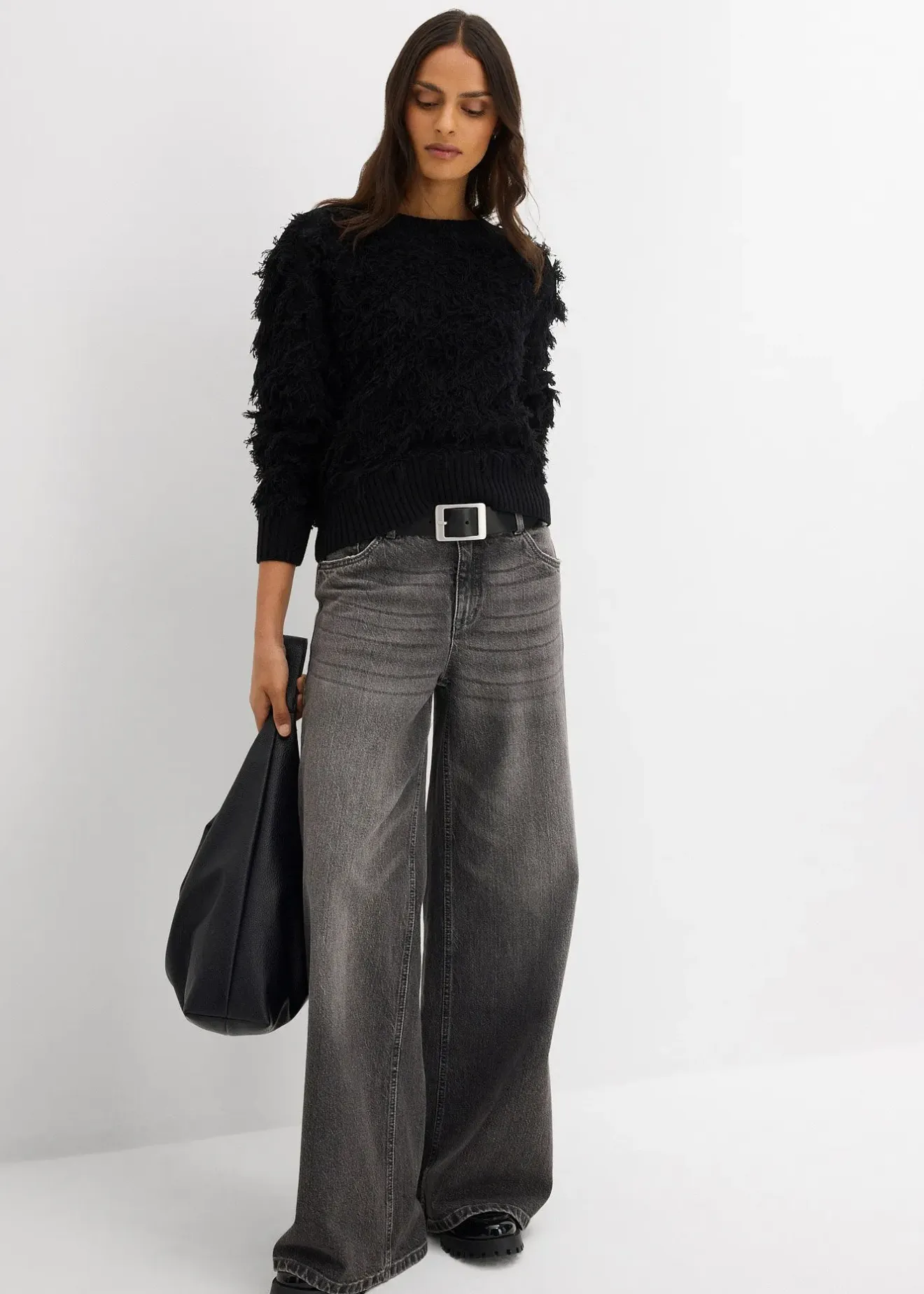 Femme bonprix Maille|Pulls & Gilets|Pull en grosse maille à franges