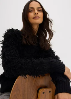 Femme bonprix Maille|Pulls & Gilets|Pull en grosse maille à franges