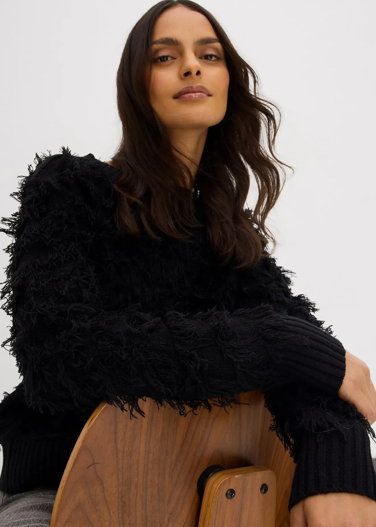 Femme bonprix Maille|Pulls & Gilets|Pull en grosse maille à franges