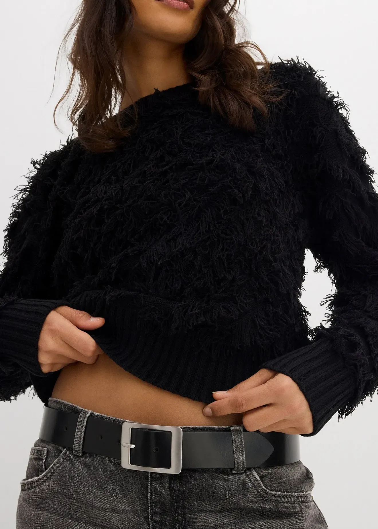 Femme bonprix Maille|Pulls & Gilets|Pull en grosse maille à franges