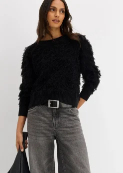 Femme bonprix Maille|Pulls & Gilets|Pull en grosse maille à franges