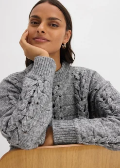 Femme bonprix Maille|Pulls & Gilets|Pull en grosse maille à motif torsadé