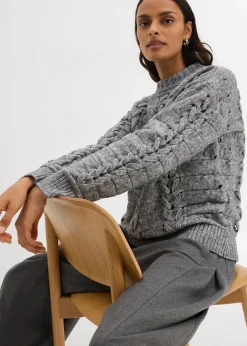 Femme bonprix Maille|Pulls & Gilets|Pull en grosse maille à motif torsadé