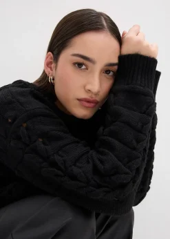 Femme bonprix Maille|Pulls & Gilets|Pull en grosse maille à motif torsadé