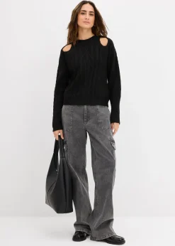 Femme bonprix Maille|Pulls & Gilets|Pull en grosse maille à motif torsadé