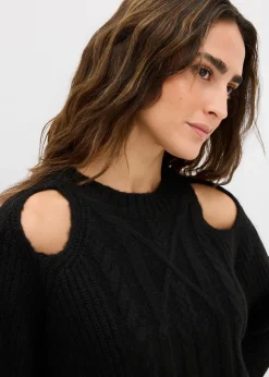 Femme bonprix Maille|Pulls & Gilets|Pull en grosse maille à motif torsadé