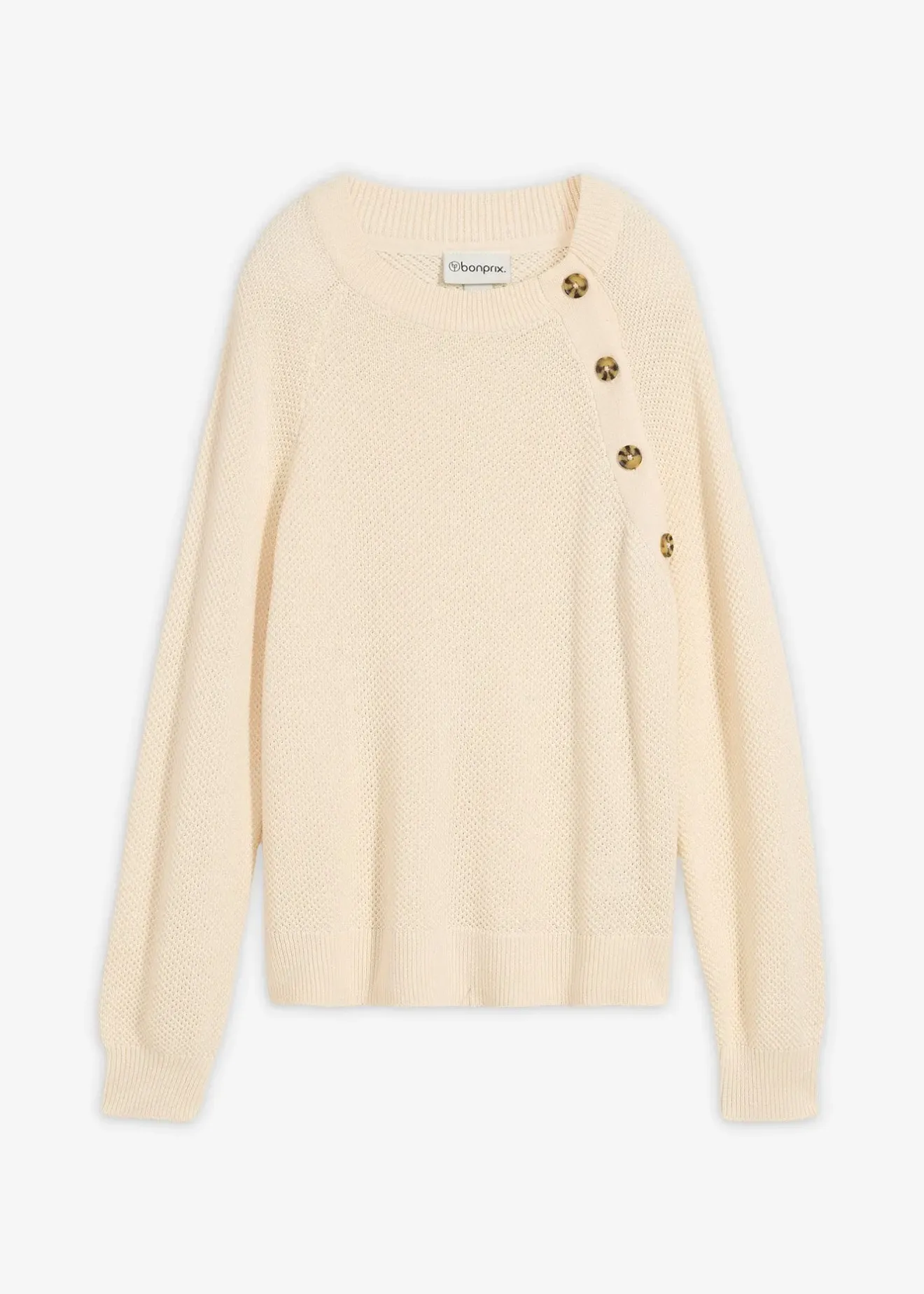 bonprix Pull en grosse maille avec patte de boutonnage|Femme Maille|Pulls & Gilets