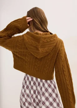 bonprix Pull en grosse maille avec capuche|Femme Maille|Pulls & Gilets