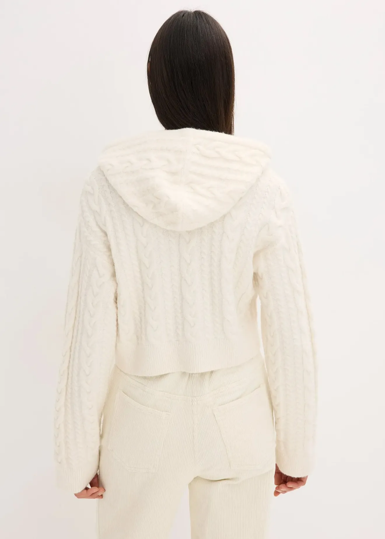 Femme bonprix Maille|Pulls & Gilets|Pull en grosse maille avec capuche