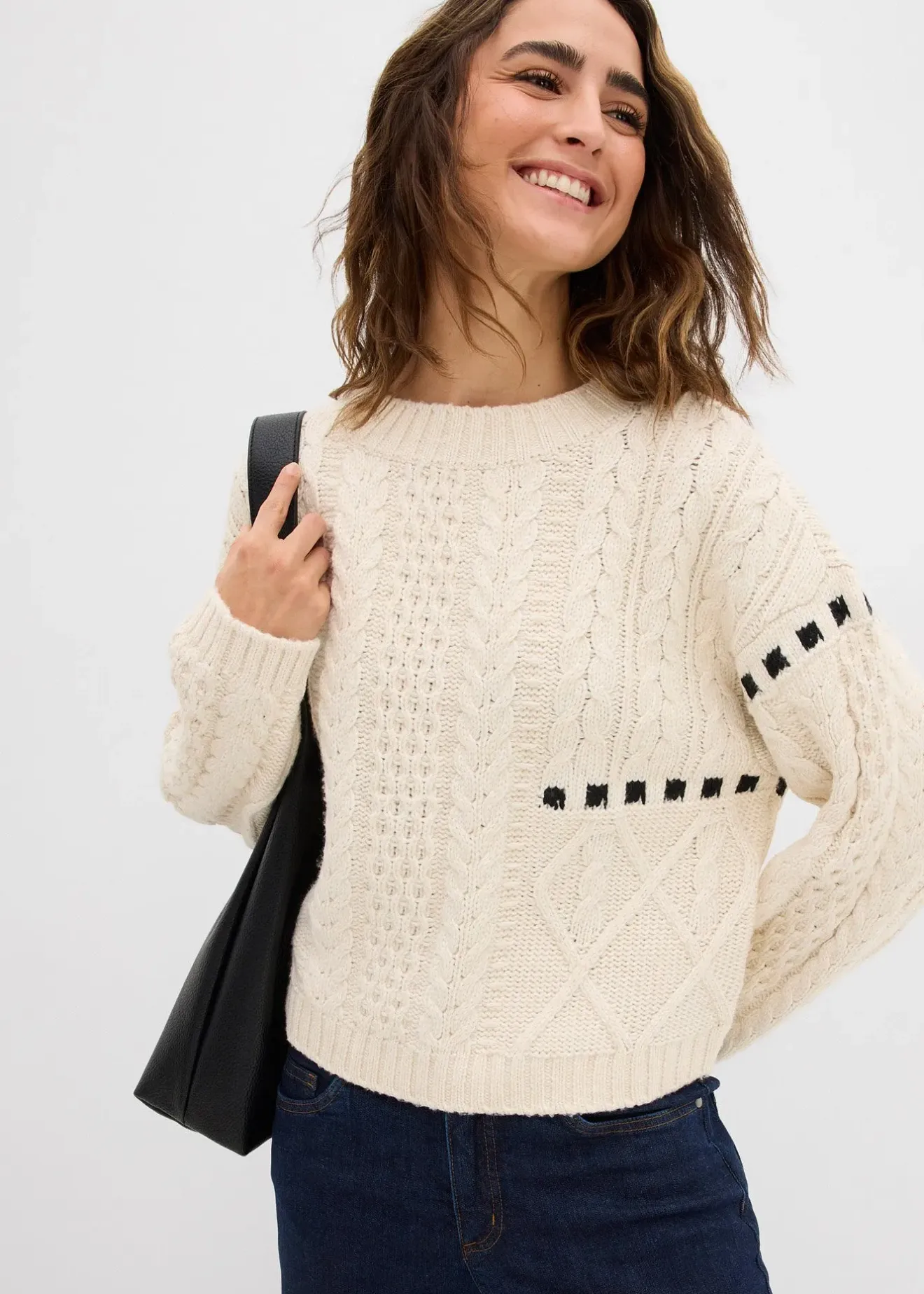 bonprix Pull en grosse maille torsadée|Femme Maille|Pulls & Gilets