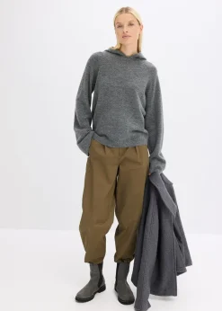 bonprix Pull en maille à capuche|Femme Maille|Pulls & Gilets