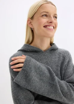 bonprix Pull en maille à capuche|Femme Maille|Pulls & Gilets