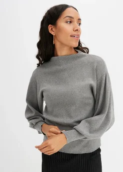 bonprix Pull en maille à manches ballon|Femme Maille|Pulls & Gilets