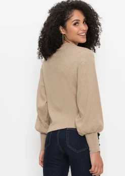 bonprix Pull en maille à manches ballon|Femme Maille|Pulls & Gilets